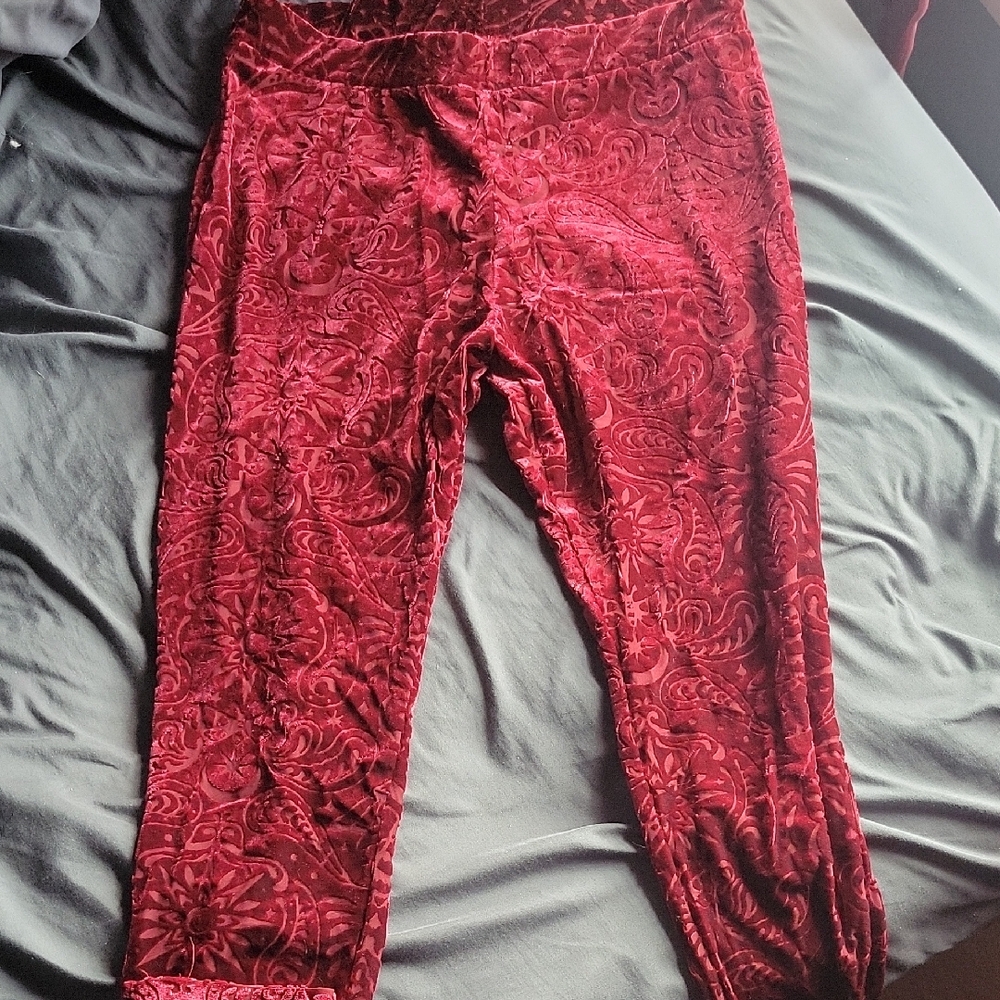 Killstar Women's Red Burntout Patterned Leggings
